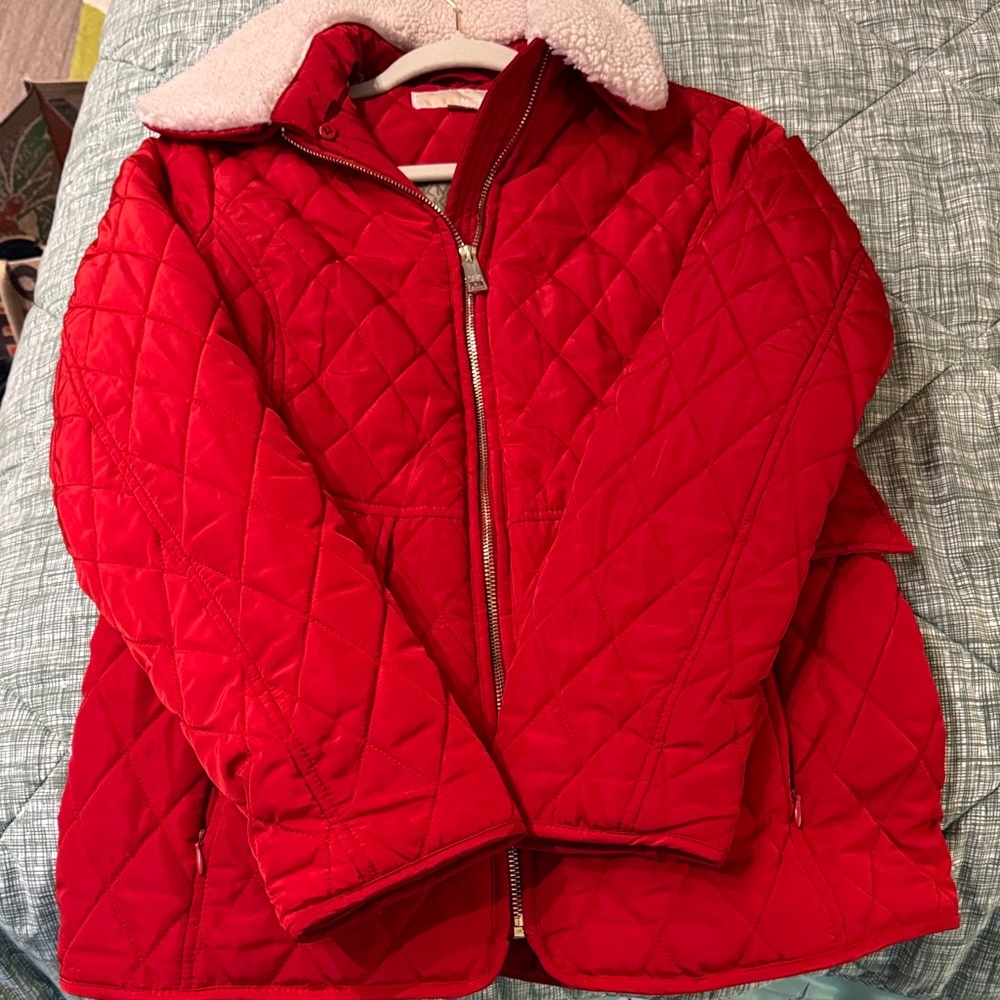 MICHAEL Michael Kors Red Quilted Puffer Jacket
